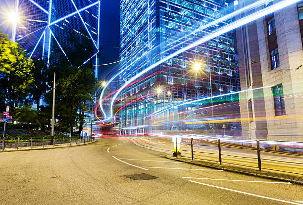 istock Night traffic in Hong Kong 623747288