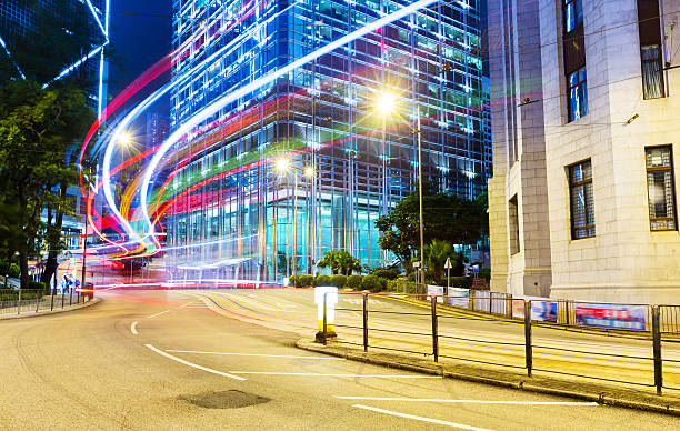 istock Night traffic in Hong Kong 623747388