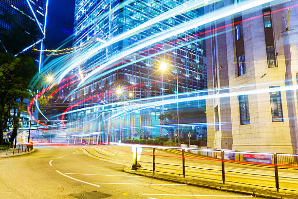 istock Night traffic in Hong Kong 623747618