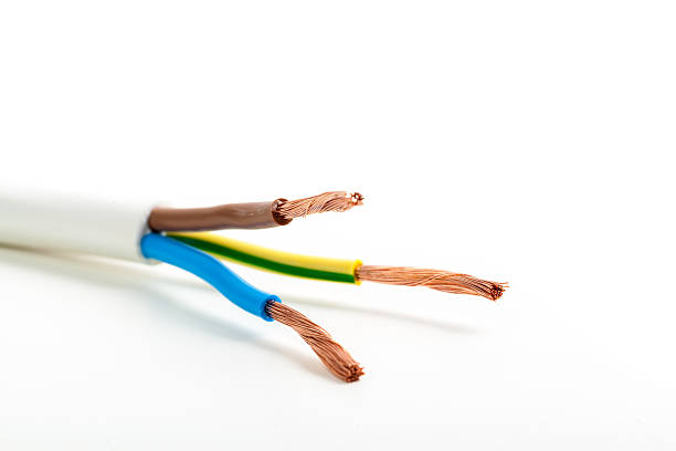 istock Electric screened cable with many wires isolated on white 623747844