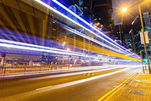 istock Night traffic in Hong Kong 623748264