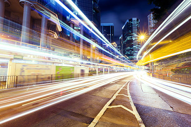 istock Night traffic in Hong Kong 623748890