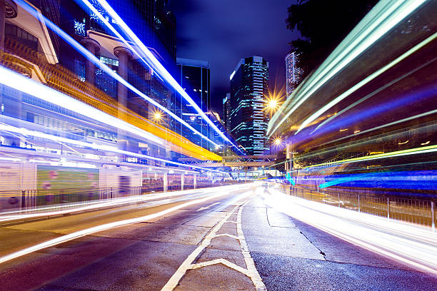istock Night traffic in Hong Kong 623749000