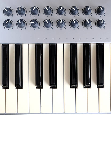 istock Synthesizer piano roll top view closeup 623749182