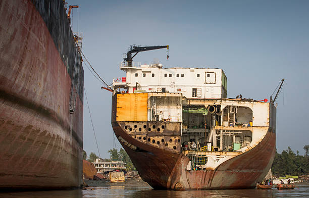 istock Partially broken ship in a yard in Chittagong, Bangladesh 623751474