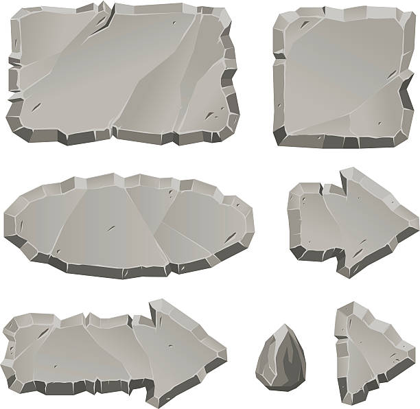 vector stein design elemente für spiel und web - stein fels stock-grafiken, -clipart, -cartoons und -symbole
