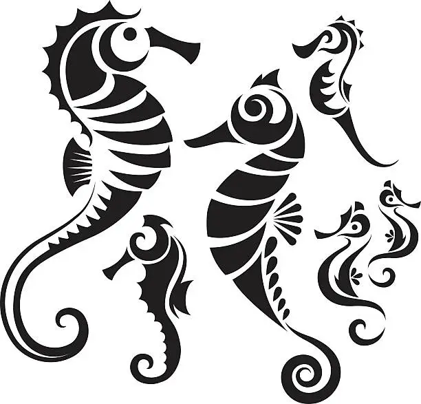 Vector illustration of Tribal_SeaHorse