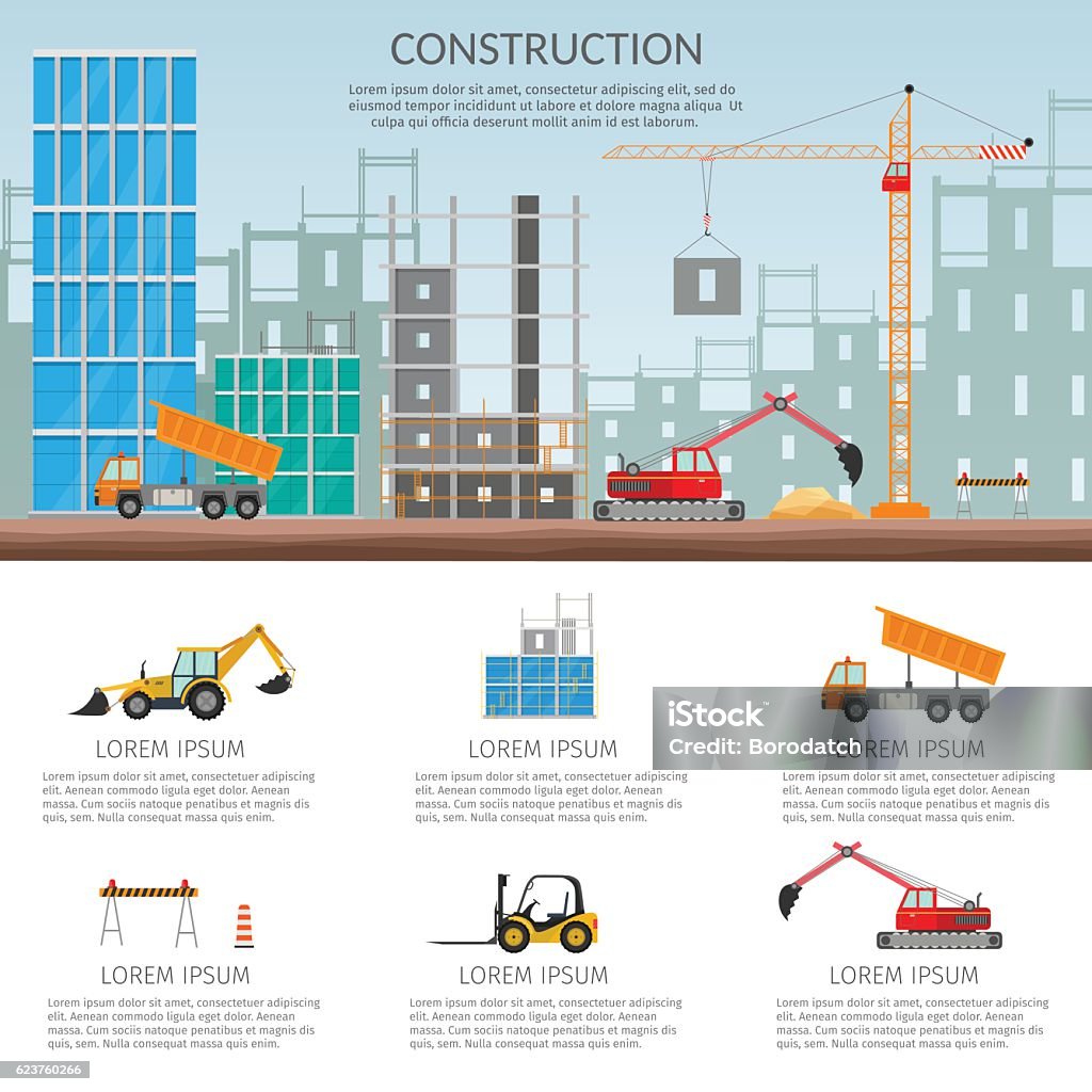 Building Compound Vector Set Elements Construction Concept Process Construction Building House ...