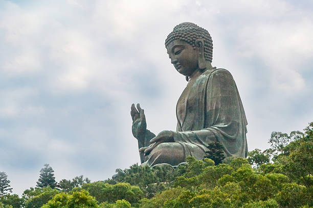 istock Big Buddha closeup statue in Hong Kong 623761324