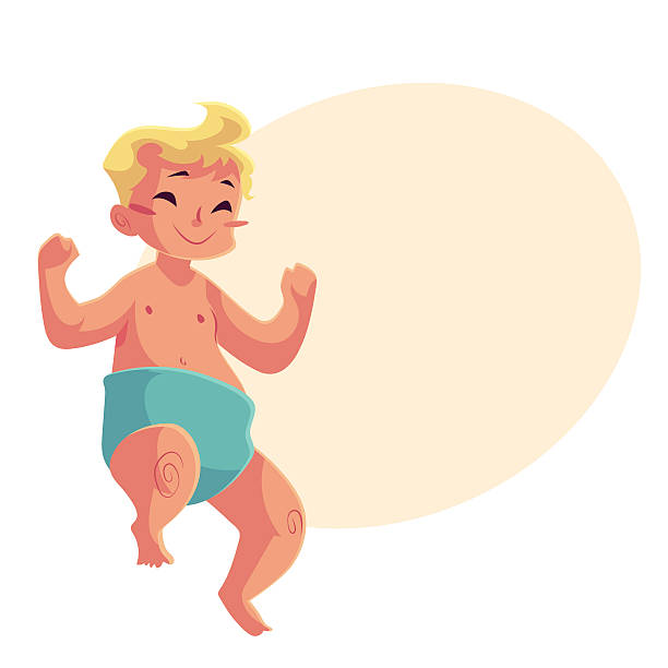 ilustrações de stock, clip art, desenhos animados e ícones de cute little baby boy dancing happily - human hair ethnic little boys dancing