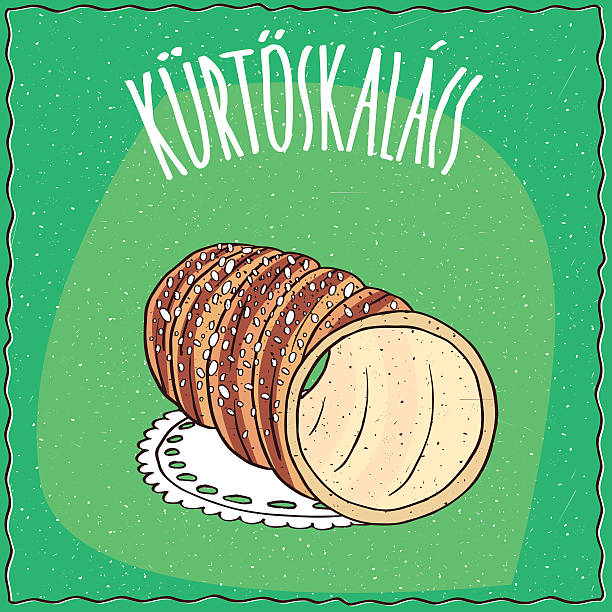 illustrazioni stock, clip art, cartoni animati e icone di tendenza di kurtosh kalach ungherese condito con zucchero - repast