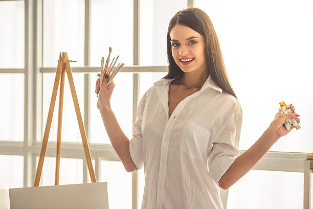 istock Attractive female artist 623773278