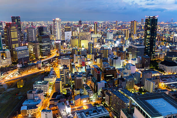 istock Cityscape of Osaka at night 623774372