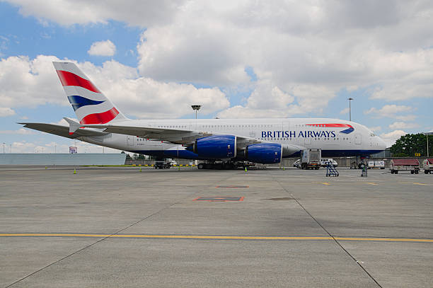 Aircraft of British Airways at OR Tambo International Airport, Johannesburg stock photo