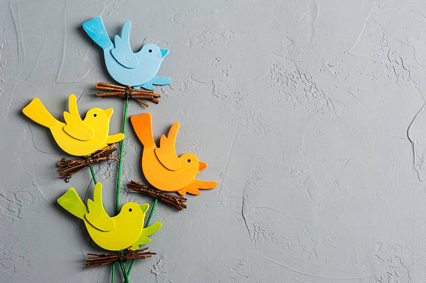 istock Rustic colorful wooden birds 623776402