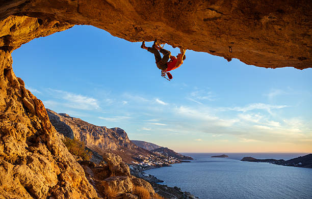 istock Male climber on overhanging rock 623777818