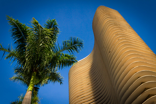 Belo Horizonte, Brazil  - March 28, 2012: An exterior view of the Niemeyer building,in Belo Horizonte, Brazil. Designed by Oscar Niemeyer is known as the Niemeyer building in Liberty Square.