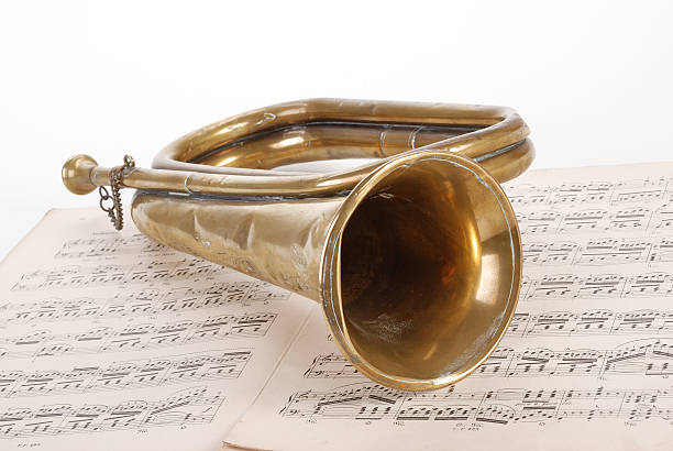 istock Antique brass trumpet 623781622