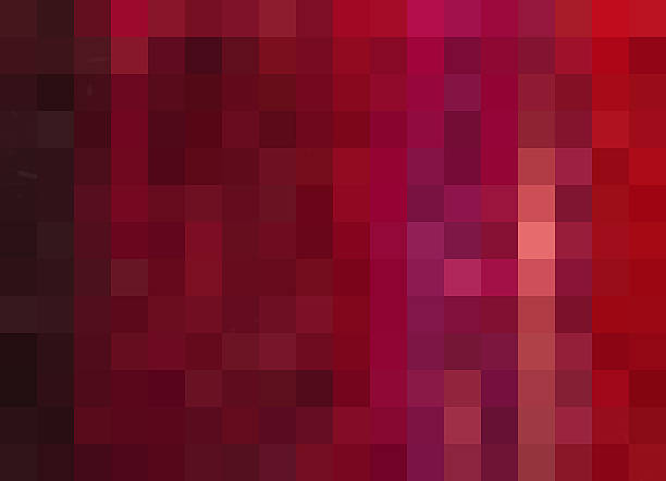 istock Mosaic Background, pixels background, deep red to bright red gradation 623783616