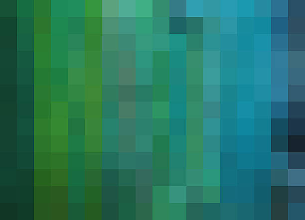 Mosaic Background, Pixels Background, Deep Green, Blue, Teal