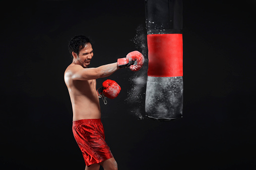 3d illustration compositing fists colliding in boxing concept and effect of flame explosion on fists