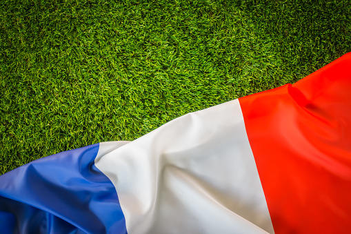 Soccer ball and France flag.