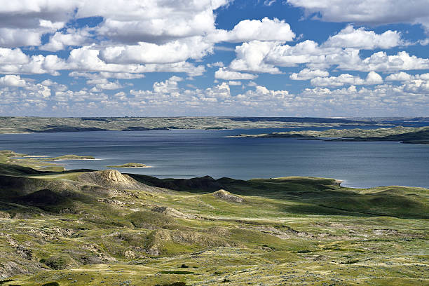 Lake Diefenbaker Valley stock photo