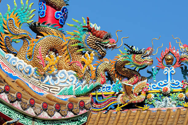 statue de dragon chinois  - thailand animal asia bayonet photos et images de collection
