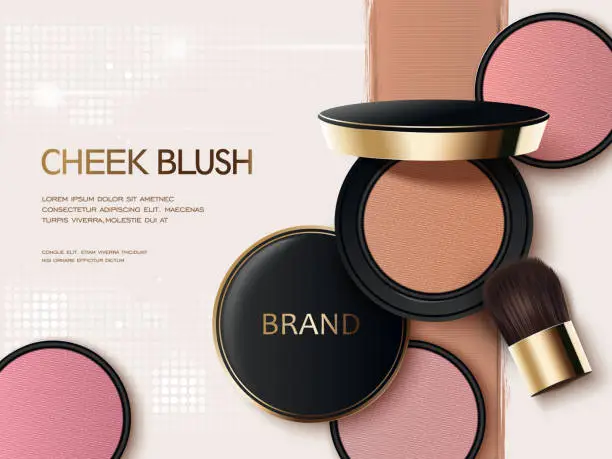 Vector illustration of Cheek blush ads