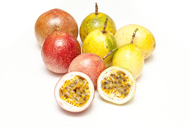 istock Passion fruits on white background 623847390