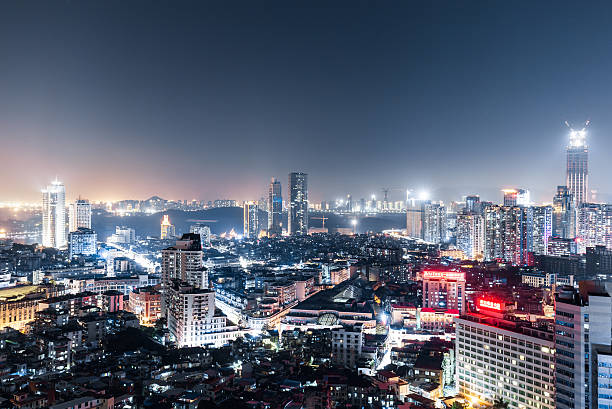 istock Urban night in xiamen, China 623865068