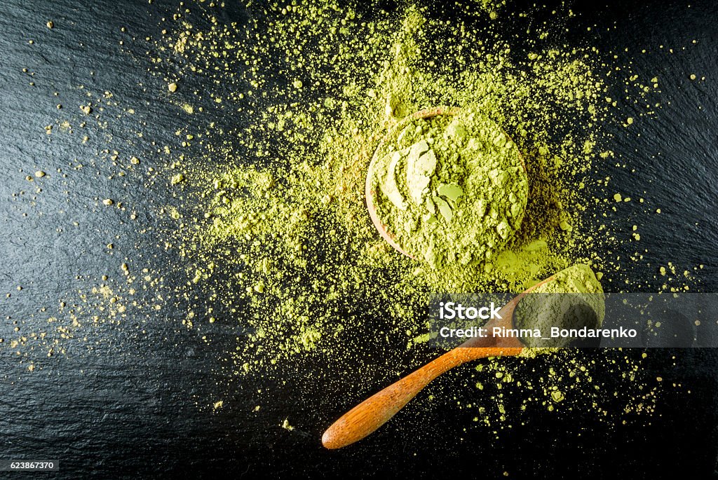 Traditional Japanese and Chinese tea matcha Traditional Japanese and Chinese tea matcha, top view Green Tea Stock Photo