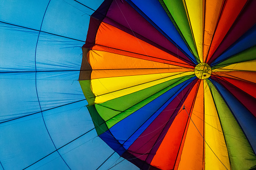 colored hot air balloon view from inside