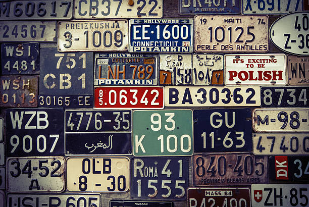 группа номерных знаков - license plate metal rusty old стоковые фото и изображения