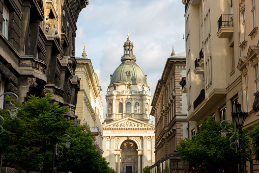 View of St Stephen's Basilica in Budapest.