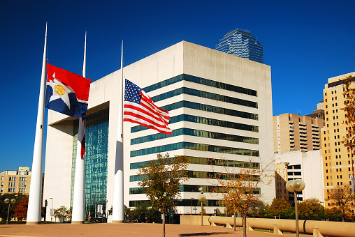 The Dallas City Hall was designed by noted architect I M Pei and completed in 1978