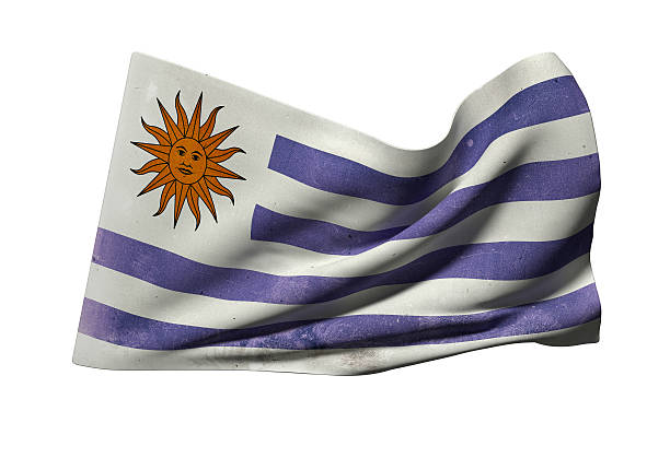 orientalische republik uruguay flagge schwenkt - oriental republic of uraguay stock-fotos und bilder