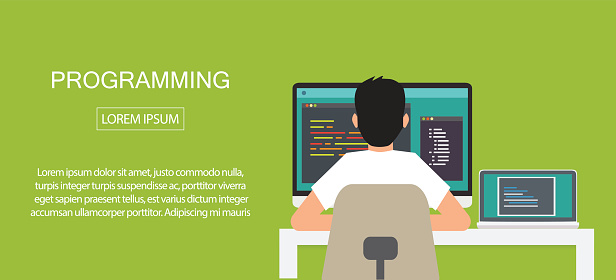 Programming Coding Programming Banner Stock Illustration - Download ...