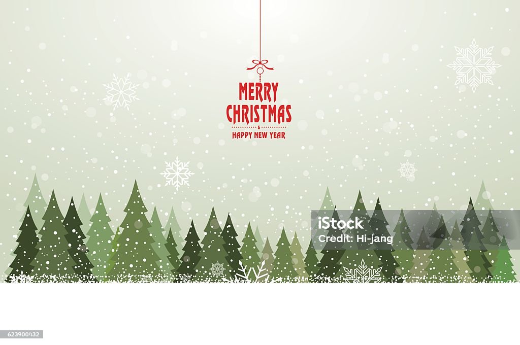 Christmas card tree-Illustration. Christmas Card stock vector