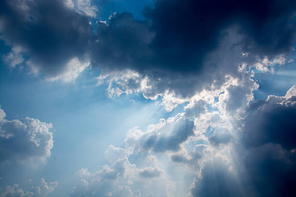 istock The sky before the clouds awesome. A stray beam of 623906162