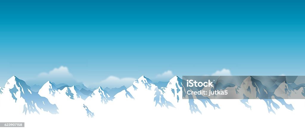 Vektor schneebedeckte Berge - Lizenzfrei Berg Vektorgrafik