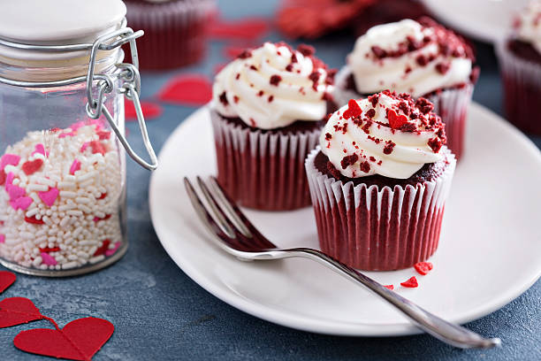 istock Red velvet cupcakes for Valentines Day 623908502