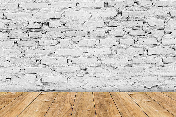 istock white wall room with wood floor for background. 623908580