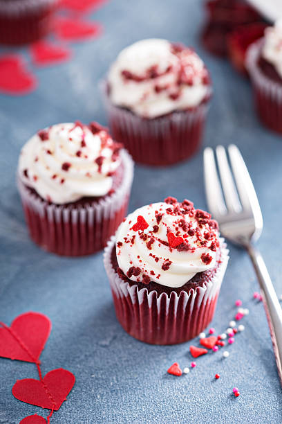 istock Red velvet cupcakes for Valentines Day 623908724