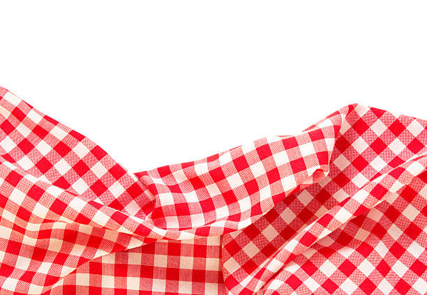Picnic cloth frame isolated. Kitchen picnic red cloth frame isolated on white background. napkin photos stock pictures, royalty-free photos & images