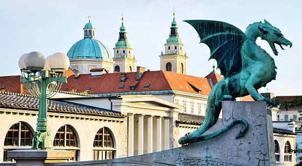 Green bronze dragon from Ljubljana, Slovenia