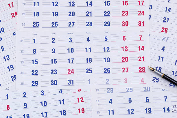 カレンダーとペンのシート - today appointment personal organizer medicine ストックフォトと画像