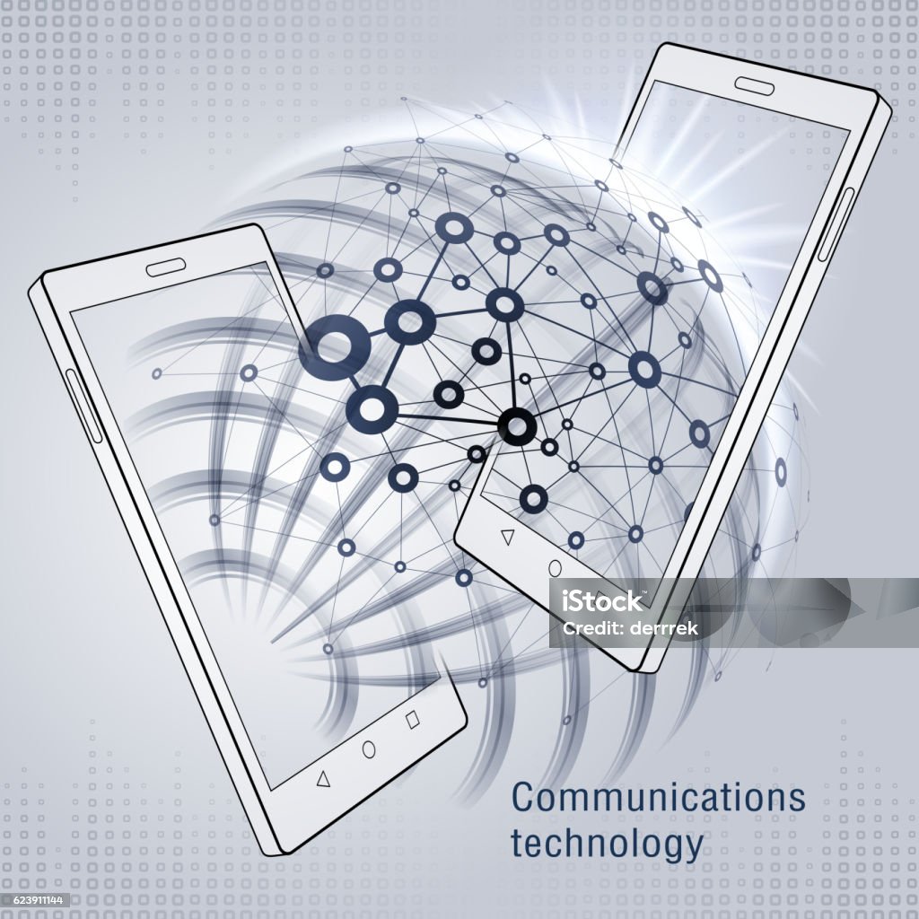 Cell Communication Technology Smart Phone Communications Technology Stock Illustration - Download ...