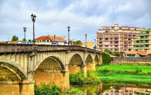 Pont Vieux bridge above the Adour River in Dax - stock photo
