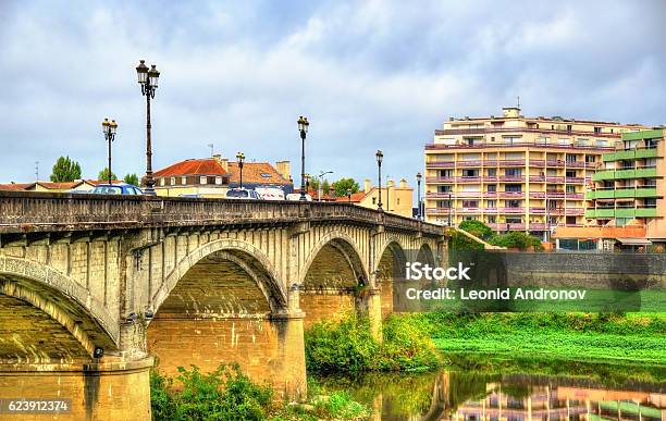 Pont Vieux Bridge Above The Adour River In Dax Stock Photo - Download Image Now - Dax - Landes, France, Landes